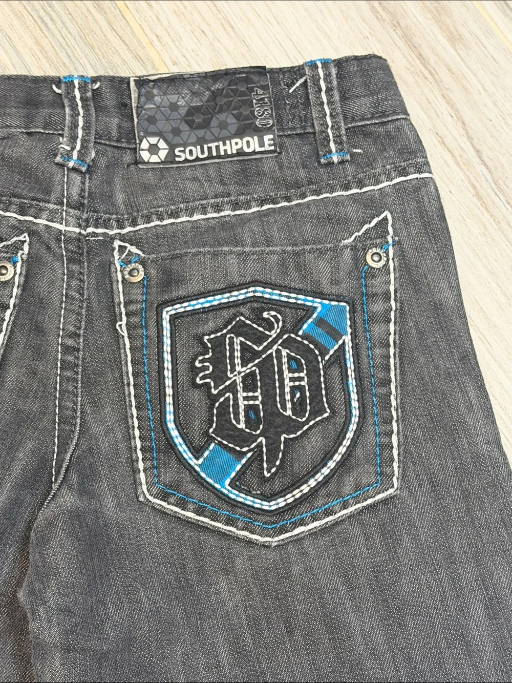 South Pole Boys Black Wash Straight-Leg Jeans